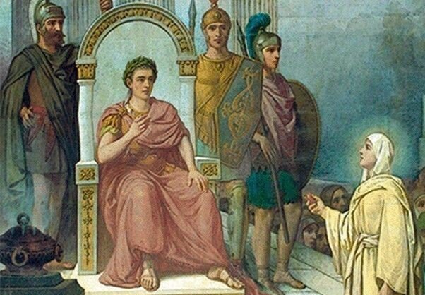 В. Верещагин. Визит Марии Магдалины к императору Тиберию. Фрагмент. Изображение взято в сети Интернет.