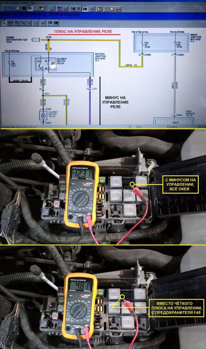 Ford Mustang, 2013 года - Не работает печка, регулировка присутствует, но  мотор отопителя салона не включается. | Журнал автоэлектрика | Дзен