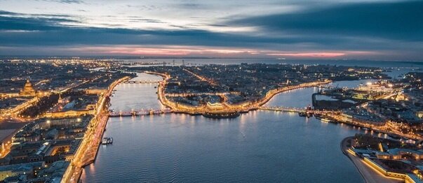 Место разделения реки Невы на Большую и Малую