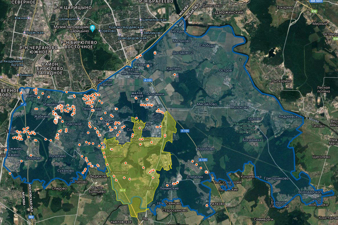 Карта ленинского городского округа московской области