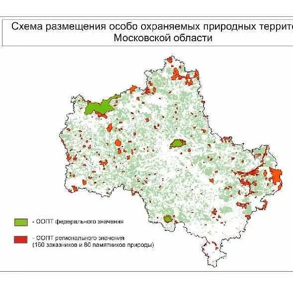 Карта заповедников москвы