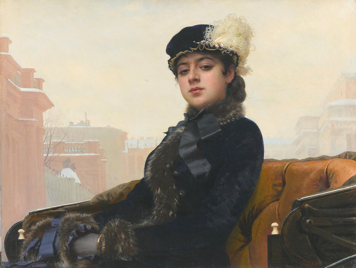 Крамской И.Н., «Неизвестная», 1883, холст, масло, ГТГ, Москва
