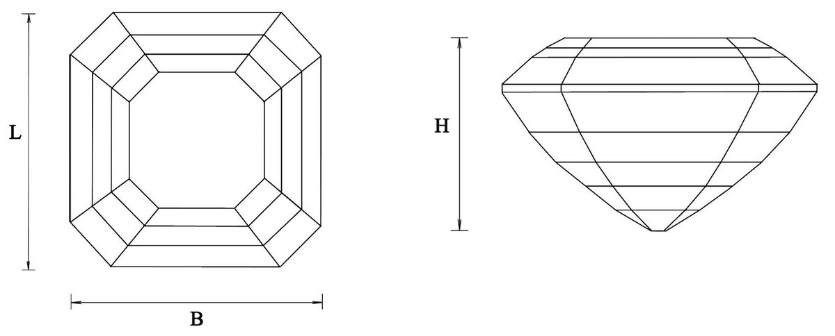 Огранка ашер. Огранка октагон. Ашер огранка камней. Огранка октагон схема.