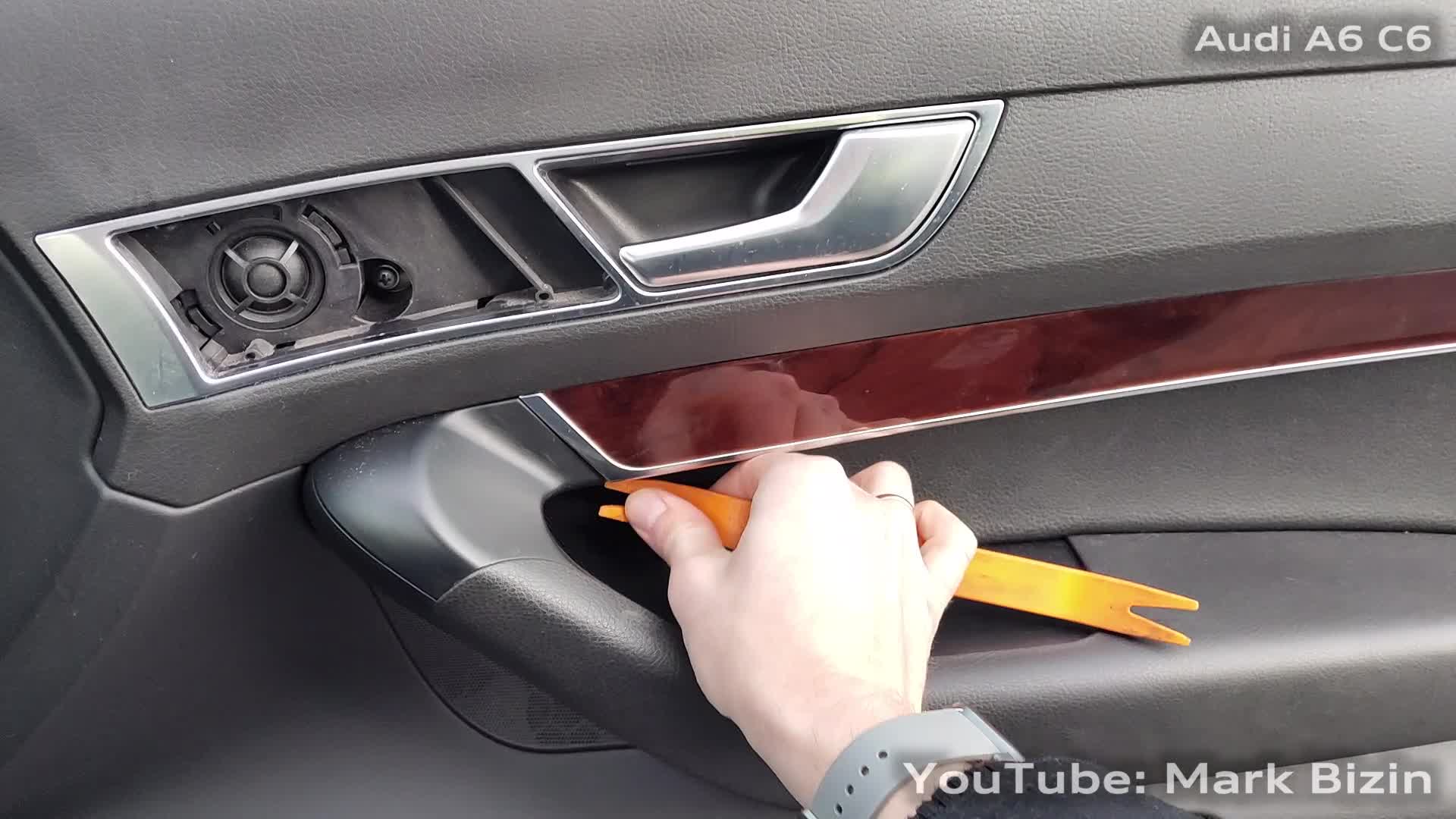 Audi a8 D3 front door panel removal (part 1) - YouTube