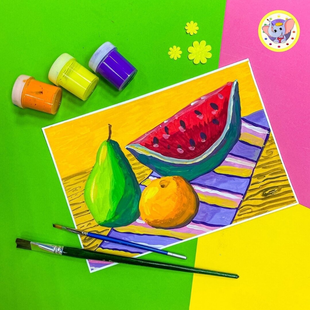 "Фруктовый натюрморт" - образец студии i-Палитра