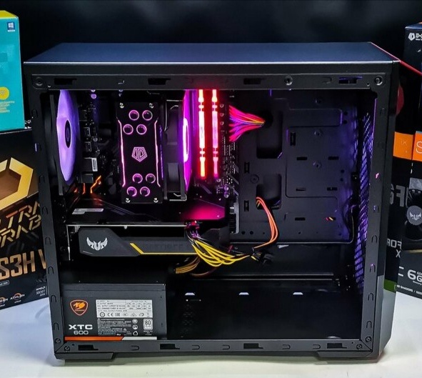 -Процессор AMD Ryzen 5 3500X 3.6-4.1GHz/32Mb-Материнская плата Gigabyte B450M DS3H V2, Socket AM4, mATX-Кулер для процессора ID-COOLING SE-224-XT RGB, Socket ALL (AMD/Intel), RGB LED, TDP 180W, PWM-Память оперативная DDR4 16Gb (2x8 Kit) Crucial Ballistix Gaming Red RGB 3000Mhz CL15 DIMM-Видеокарта Asus GeForce GTX 1660 TUF GAMING 6Gb-Твердотельный накопитель 500Gb CRUCIAL NVMe SSD P2, M.2, TLC, TBW 150, R2300/W940Mb.s-Корпус Cooler Master MasterBox 3.1 Lite Black, mATX, Mini-Tower, TG window, 1x120mm Fan-Блок питания 600W COUGAR XTC, 80 Plus, APFC, 2x 6+2 pin PCI-E, 2x 4-pin Molex, 5x SATA-Комплект вентиляторов ID-COOLING XF-12025-RGB TRIO, 3x120mm, RGB LED, PWM, 700-1800 об/мин