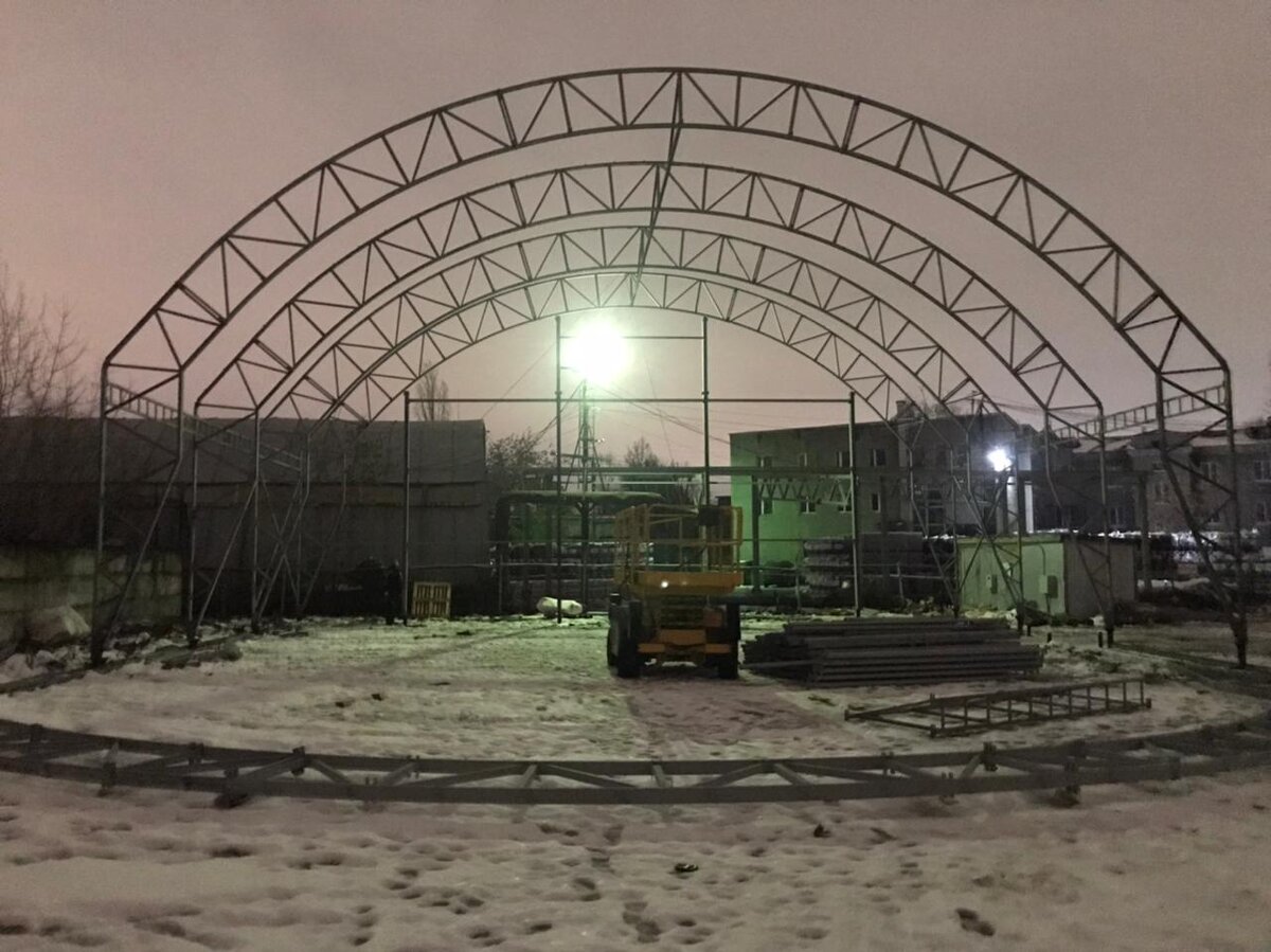 Склад готовой продукции на этапе возведения