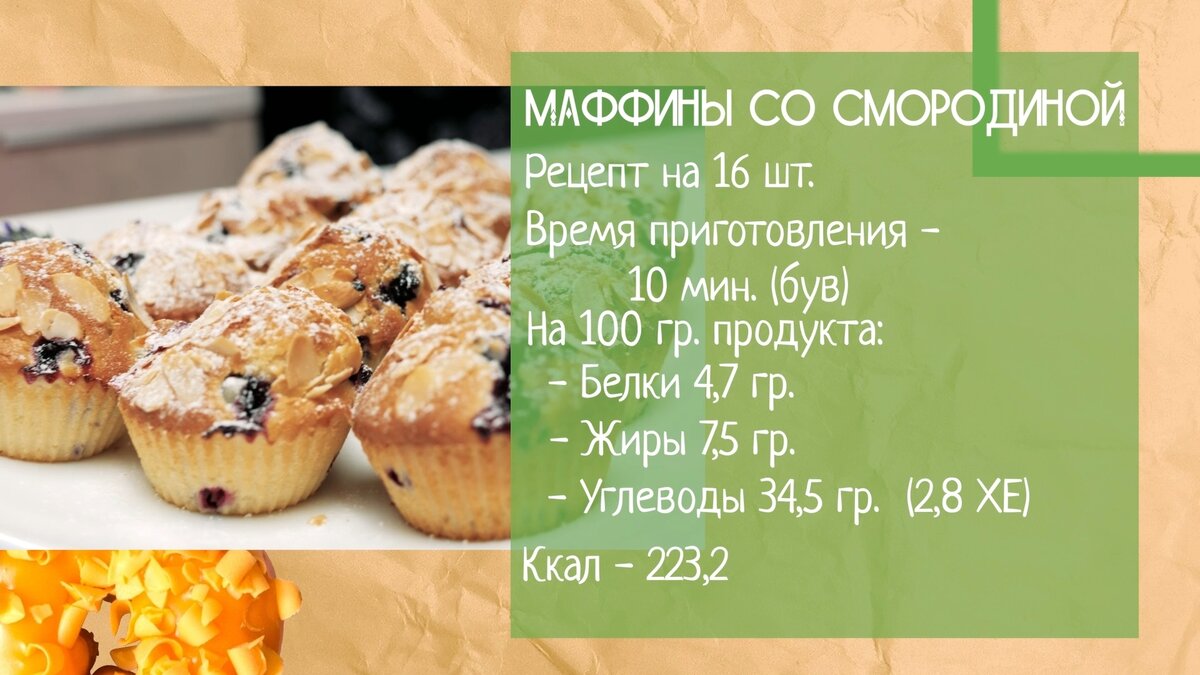 Маффины с черной смородиной