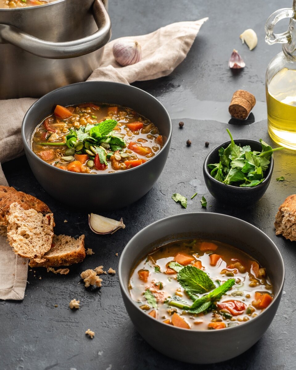 🍴 Овощная #похлебка с машем и мятой