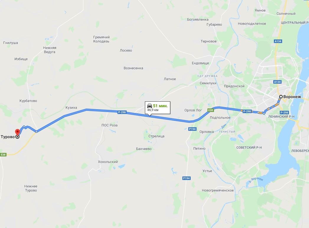Верхнее турово карта