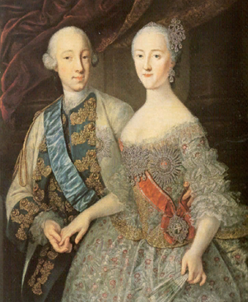Портрет Петра III и Екатерины III, написанный Г.К. Гроотом