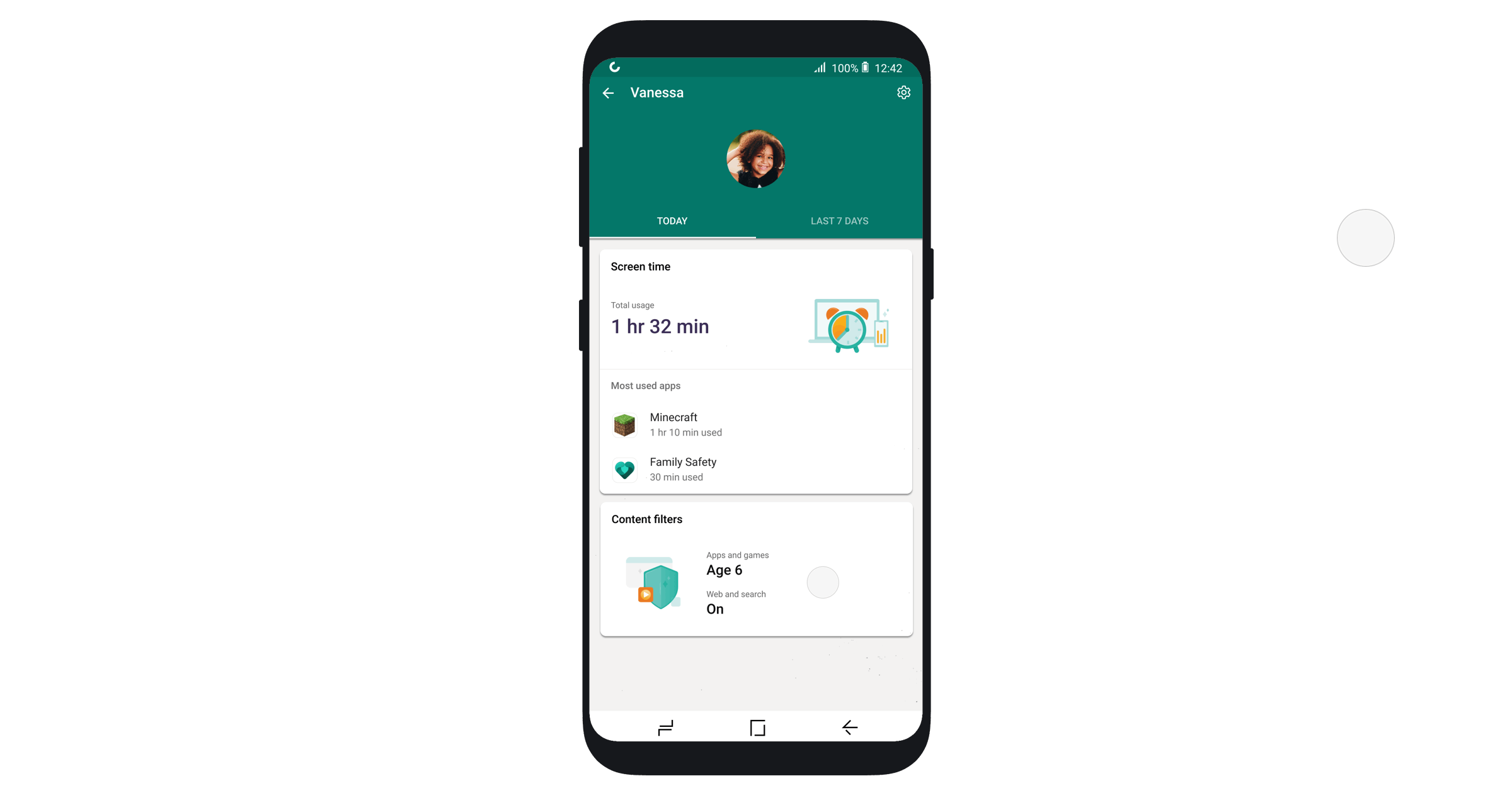 Content filters in Microsoft’s Family Safety app. 