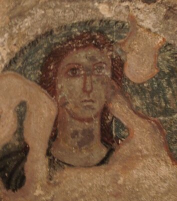 Фрагмент античной фрески из склепа Деметры, Пантикапей (ныне Керчь).