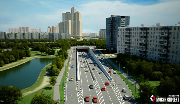 Тоннель в районе станции «Бирюлёво-Пассажирская» Павелецкого направления МЖД (МЦД-5). Рендер от Института «Мосинжпроект».