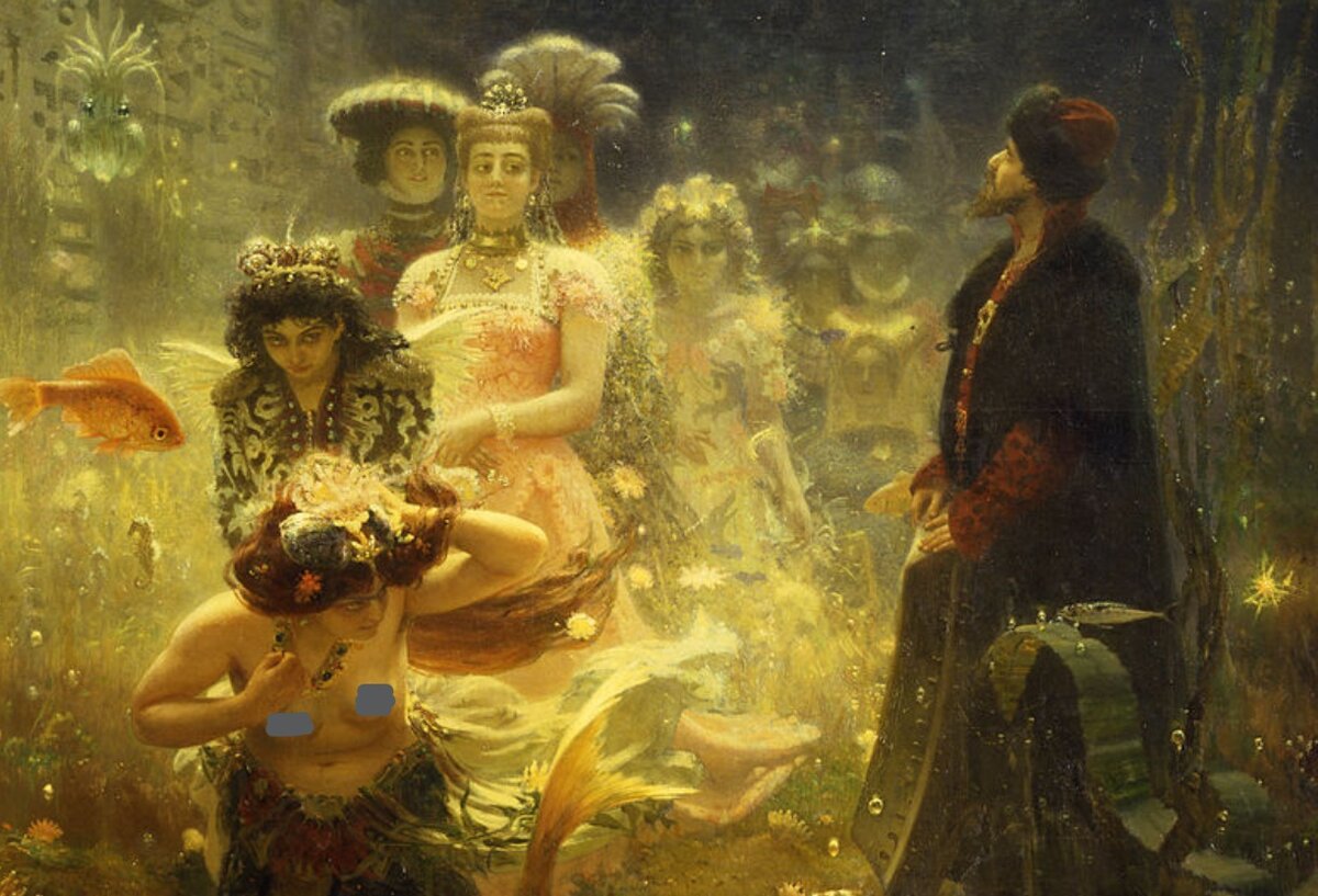 Фрагмент картины И.Е. Репина "Садко". 1876 г. Русский музей.