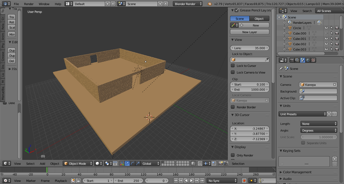 Сетка проекта в Blender