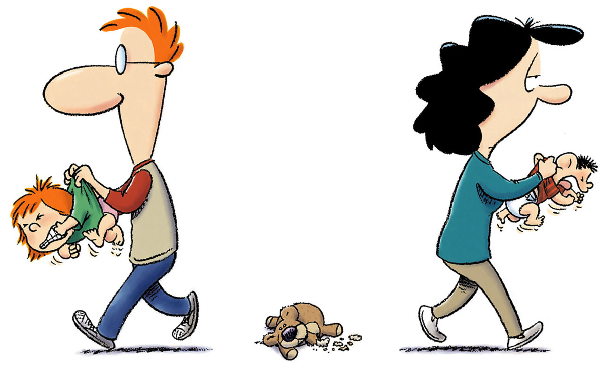 Слева направо: Зоуи, Деррил, Ванда и Хэммиш Макферсоны - главные герои стрипа Baby Blues