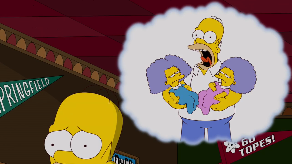 Гомер представляет, как будут выглядеть близнецы у Мардж //Симпсоны (The Simpsons), s24e03 © 20th Century Fox Film Corporation