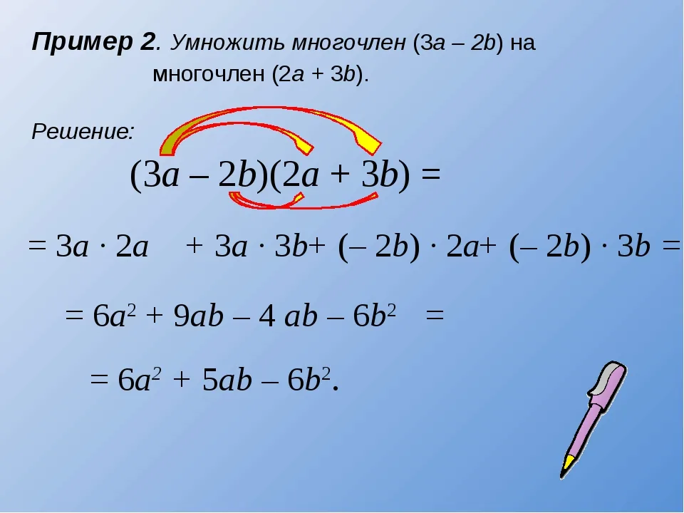 Умножение многочлена на многочлен. Умноденре многочегв намногочлег. У ножение многочлена на многочлен. Как умножать многочлены.