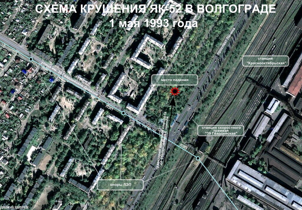 Схема крушения самолёта. Взято с сайта https://aviaforum.ru