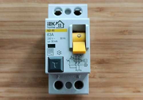 ВДТ на In=63A, Idn=30ma, тип АС