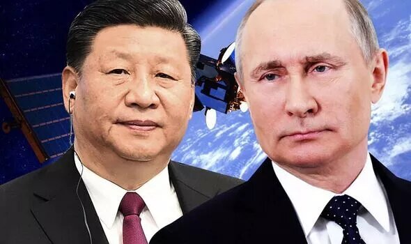 Путин и Си Цзиньпин склонены объединиться в космосе. Коллаж: Getty Images.