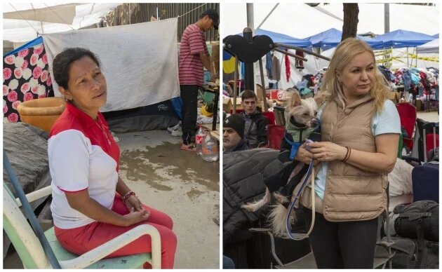 Франциска живет в импровизированной палатке, ожидая своей очереди попросить убежища. Украинцев же встречают в аэропорту и отвозят в приют с едой и кроватями.