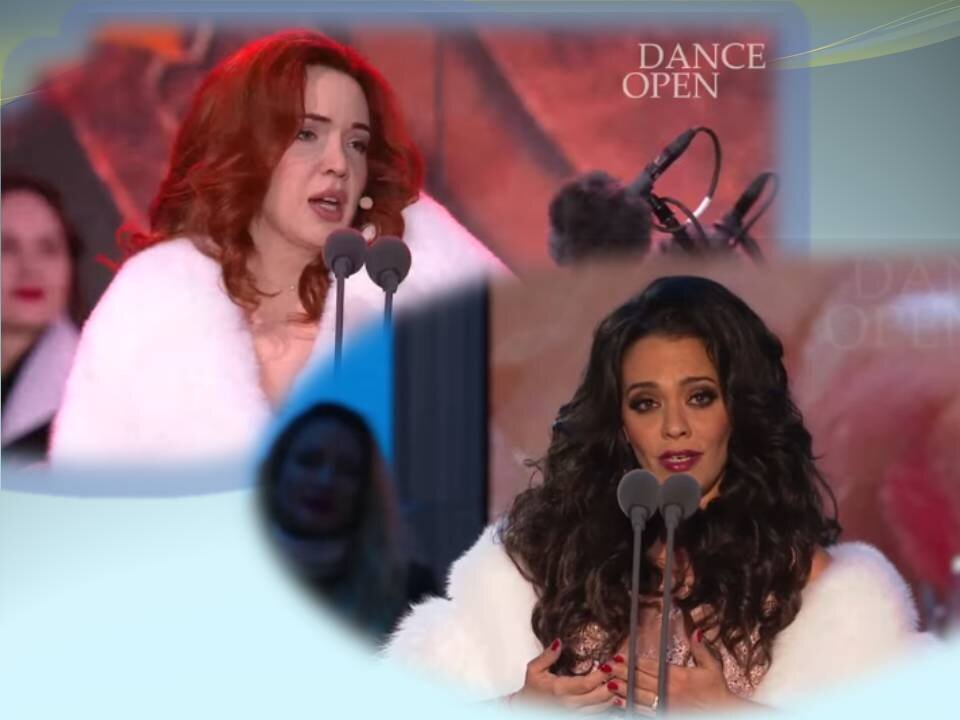 коллаж  автора из стоп-кадров  трансляции. Вверху -  Василиса, внизу -  Мария