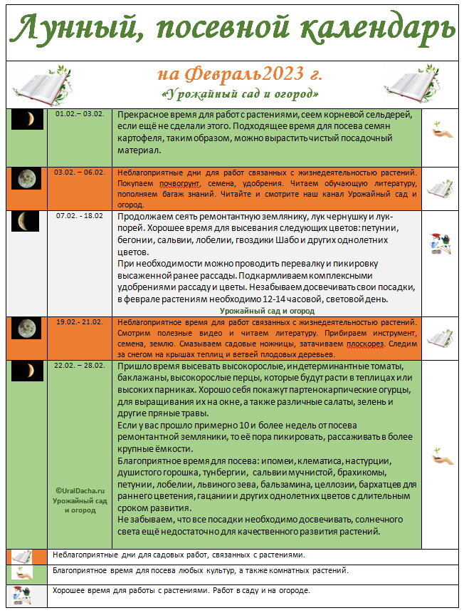 Календарь огородника на февраль 25 ОГОРОДный блог  сайт для дачников, садоводов и огородников
