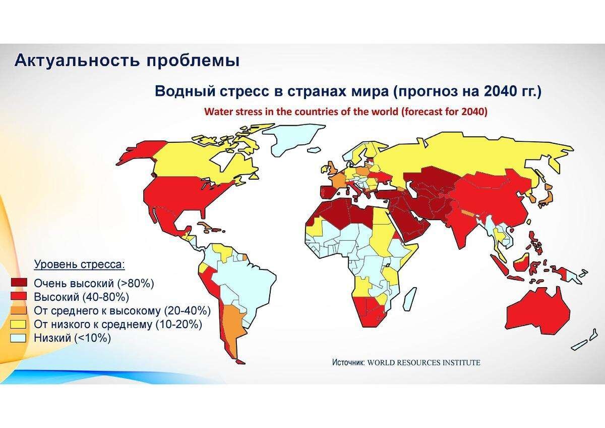 Карта водных ресурсов мира