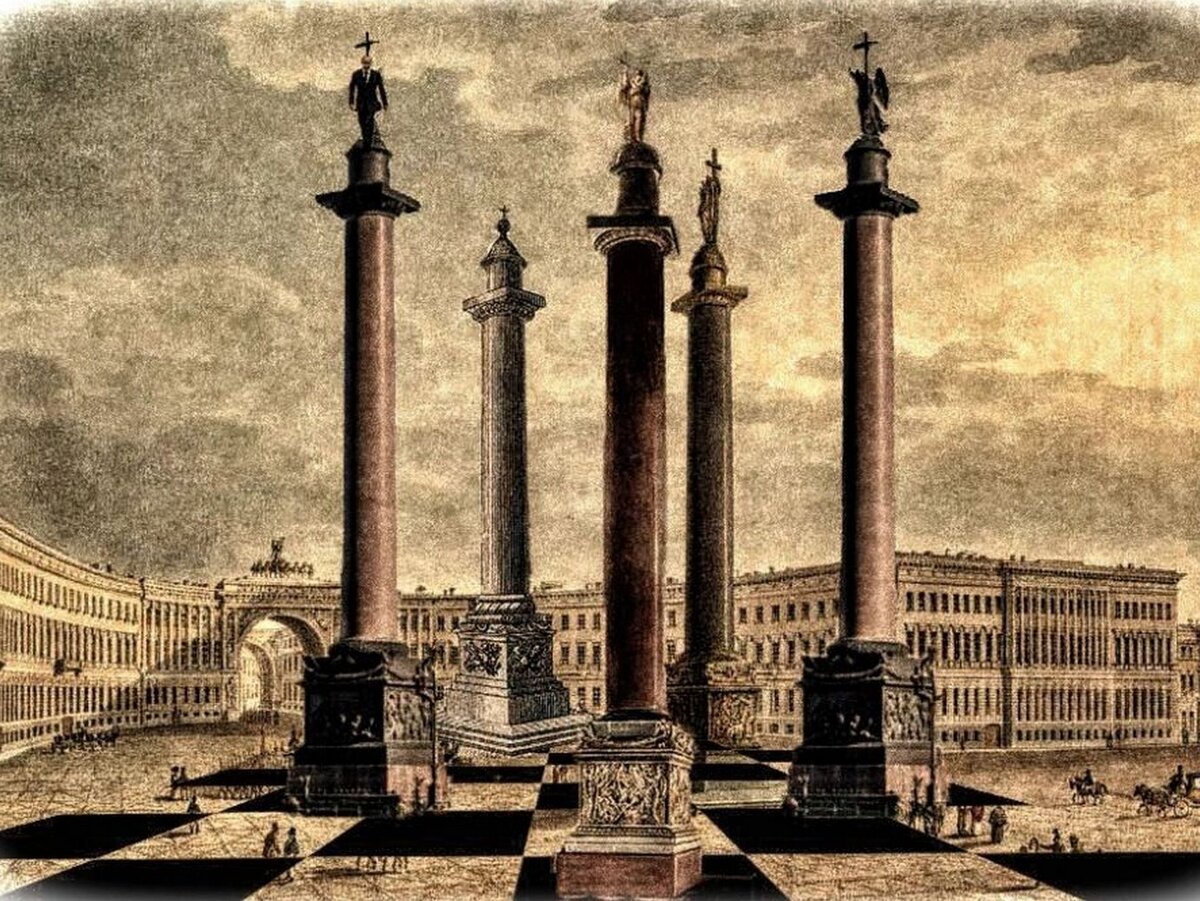 Александровская колонна на дворцовой площади в санкт петербурге
