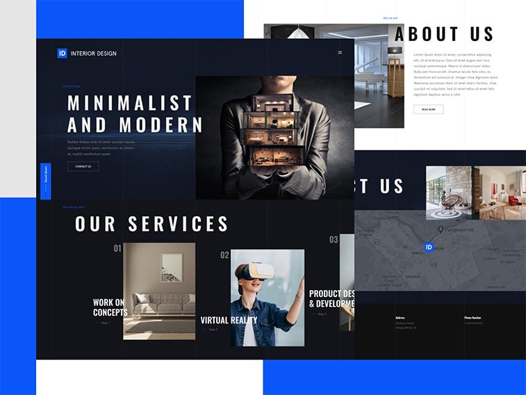 UI & UX дизайнерское решение архитектурного сайта. Дизайн от студии PopArt