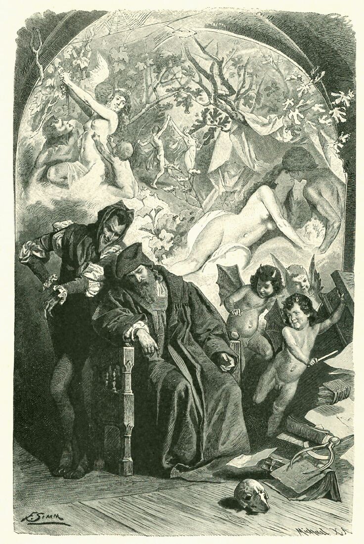 Franz Xaver Simm (Vienna 1853–1918 Munich), иллюстрация к трагедии Гёте "Фауст"