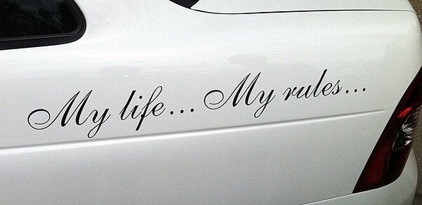 My life, my rules на машине. Что это значит?