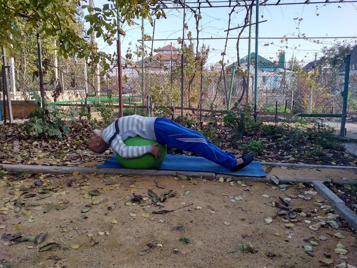 Упражнение спина на фитболе