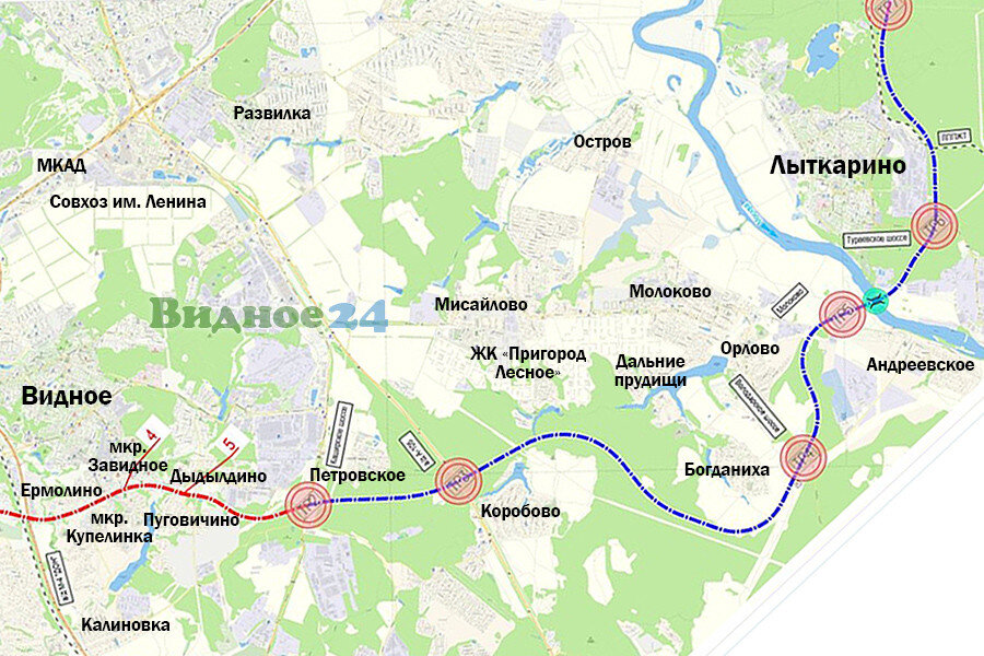 Дорога видное бутово солнцево карта через бутово