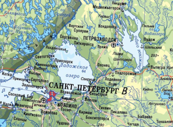 Карта ладожское озеро на карте
