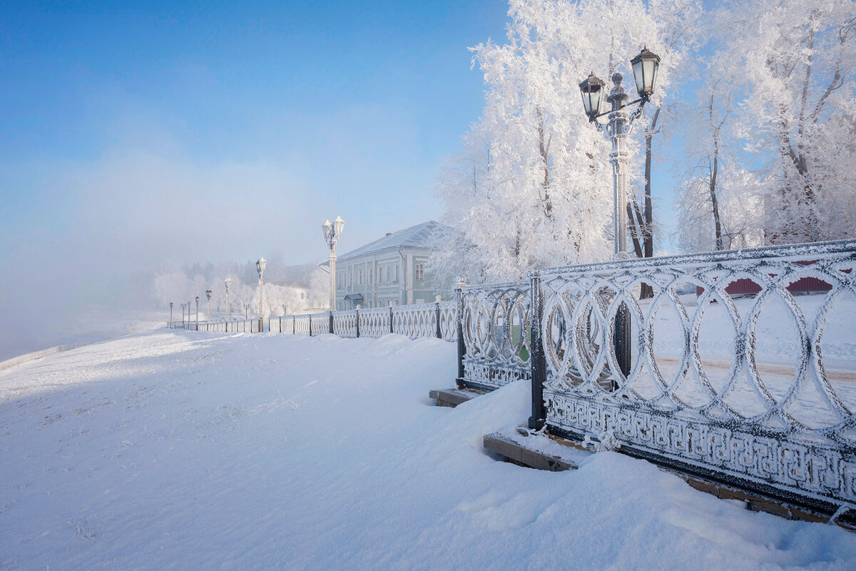 Набережная Волги зимой Фото: shutterstock