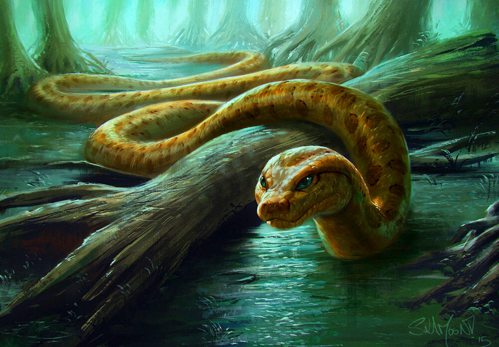 Гигантская змея в воображении художника. По материалам из открытых источников
