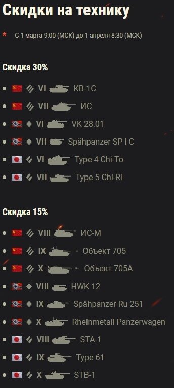 Как вы видите, скидка в 50% для танков V уровня пропала