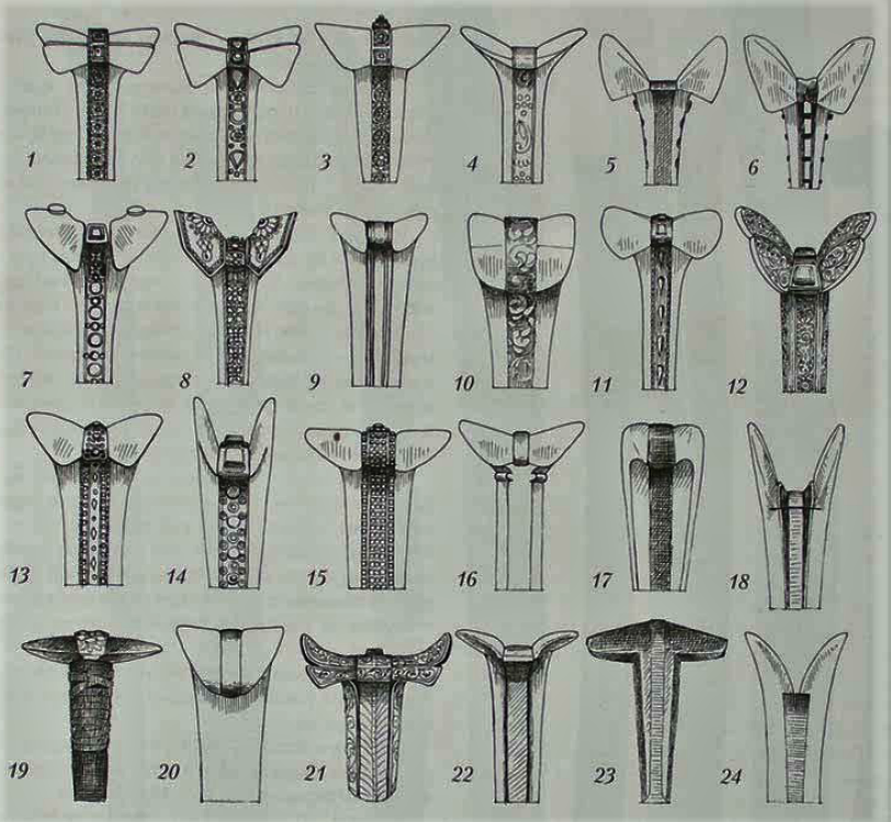 Рукояти ятаганов из собрания ГИМ (Э. Аствацатурян).