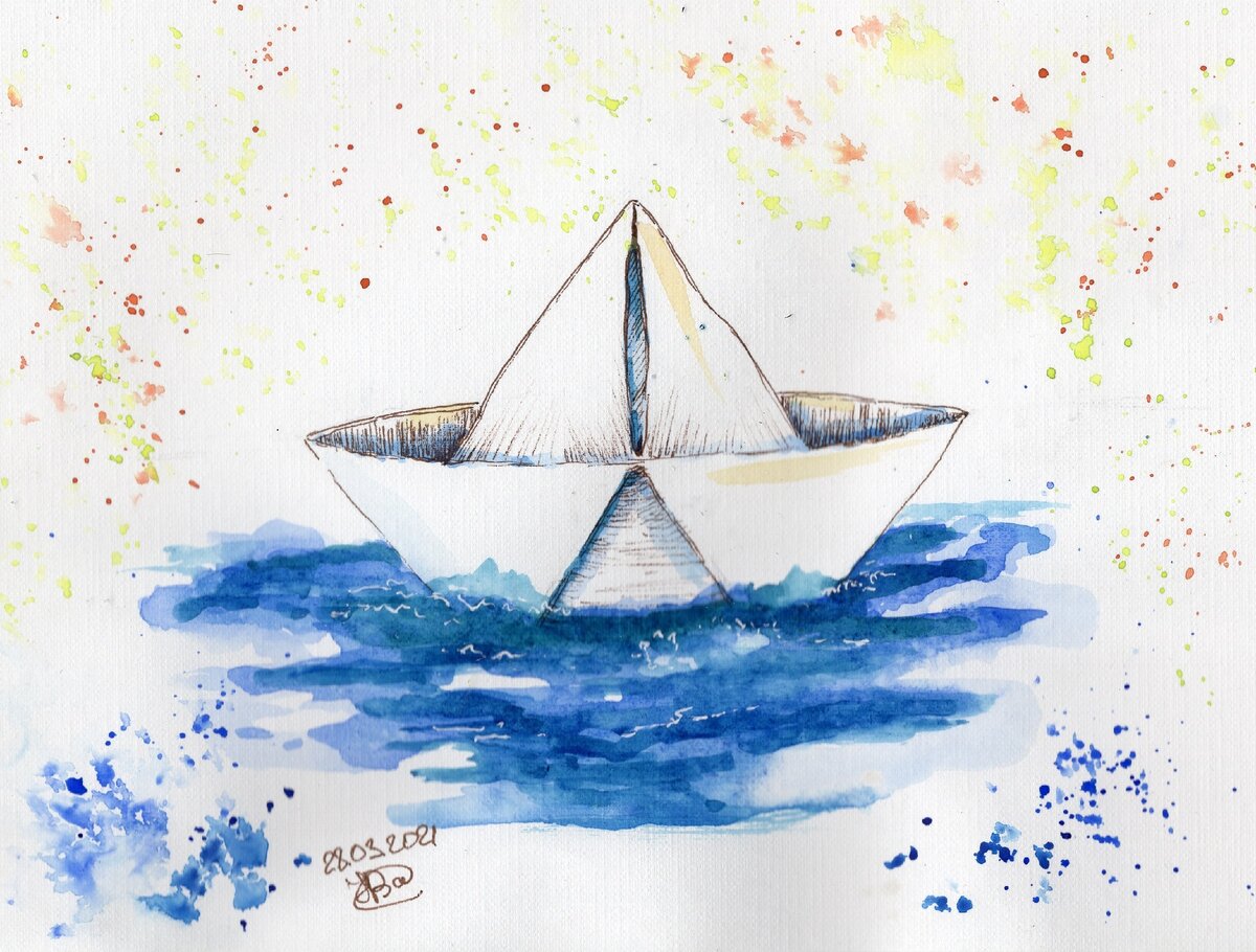 Кораблик из дополнительного занятия по курсу от школы Vsemart.