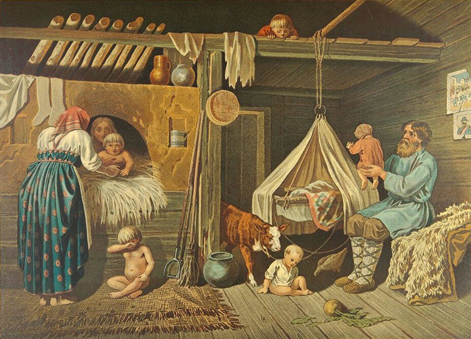Яндекс картинки.
Детишки тоже не молчали! Верещали, что резанный поросёнок!  А бабка их не слушала и приговаривала: "Вот, ужо чичас я вас выпарю, все хвори выведу! Пеки, печка, выпекай, здоровый деток выдавай!"