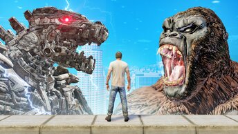 КИНГ КОНГ ПРОТИВ МЕХАГОДЗИЛЛЫ ГТА 5 МОДЫ! KONG VS MECHAGODZILLA ОБЗОР МОДА В GTA 5! ИГРЫ ВИДЕО MODS