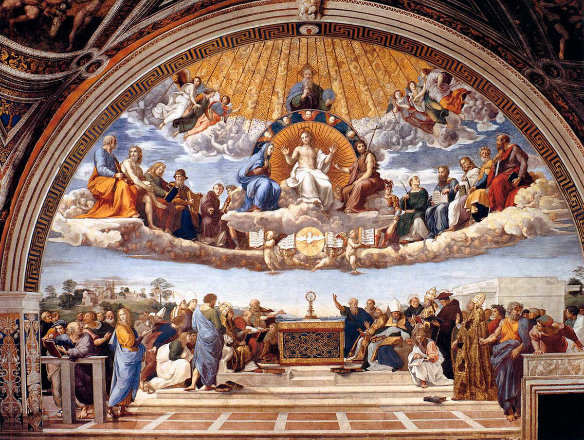 Рафаэль Санти - "Диспута" 1509-1510 гг. Фреска.