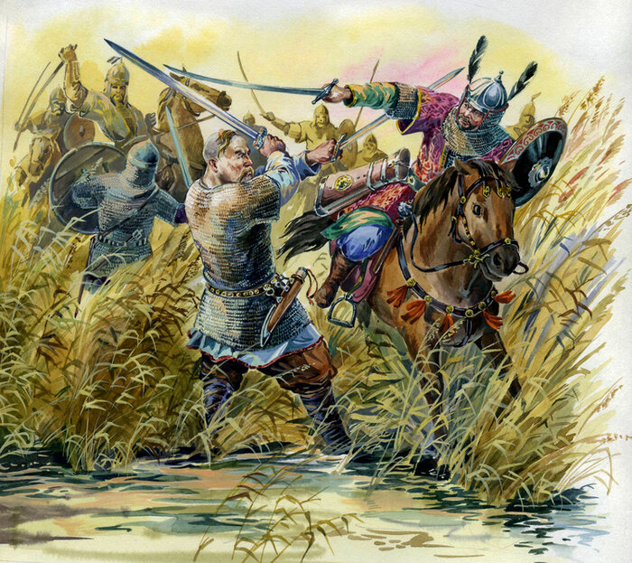 Иллюстрация к книге "Святослав" 2003 год. автор рисунка Михаил Иванов