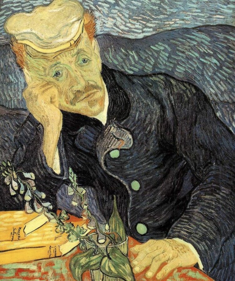 Картина Винсента Ван Гога «Доктор Гаше» На картине изображен лечащий врач самого художника - доктор Гаше, Который много лет наблюдал и лечил знаменитого художника.