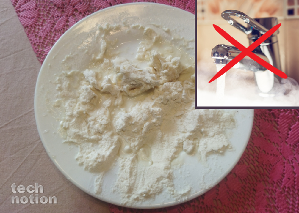 Отмываем муку только в холодной воде / Изображение дзен-канал technotion