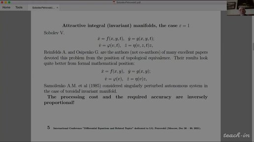 Sobolev V.A. - Invariant manifolds, canards and traveling waves