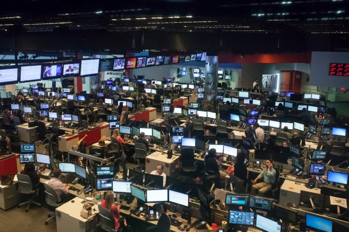    Корреспондентская комната в штаб-квартире CNN, Атланта, Джорждия, США.